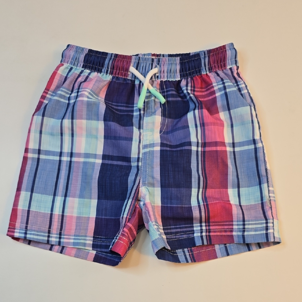 Izod Kids Plaid Swim Trunks